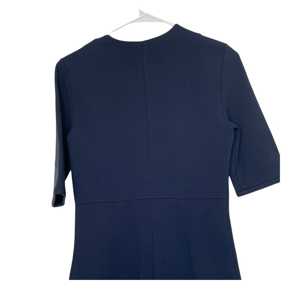 Diane Von Furstenberg Saturn Navy Blue Zipper Detail Dress SZ 6 - Picture 3 of 6
